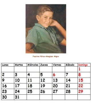 Calendario del Venerable Faustino Prez-Manglano